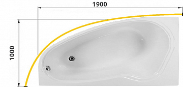 Карниз для ванны  дуговой 190x100 