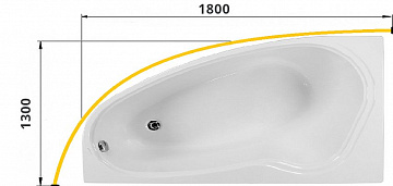 Карниз для ванны  дуговой 180x130 